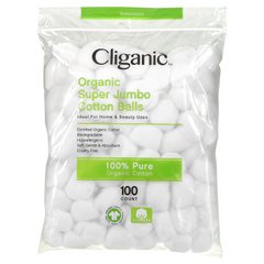 Cliganic, Органічні ватяні кульки Super Jumbo, 100 штук