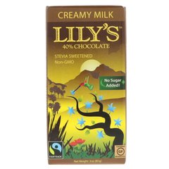40% шоколадний батончик, Вершковий молочний, Lily's Sweets, 3 унц (85 г)
