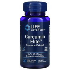 Елітний куркумін, екстракт куркуми, Curcumin Elite, Life Extension, 30 вегетаріанських капсул