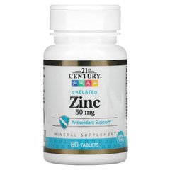 Хелат цинку 21st Century (Zinc Chelated) 50 мг 60 таблеток