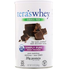 Сироватковий протеїн без гормонів росту, з етично купований темним шоколадом, Tera's Whey, 12 унцій (340 г)