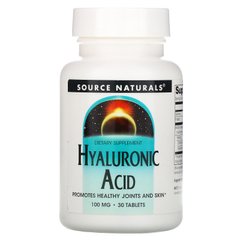 Гіалуронова кислота Source Naturals (Hyaluronic Acid) 100 мг 30 таблеток