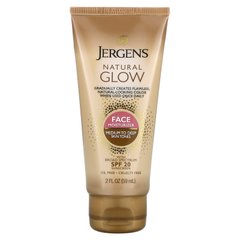Зволожуючий лосьйон Natural Glow для щоденного догляду за обличчям, SPF 20, для середніх і темних тонів шкіри, Jergens, 59 мл