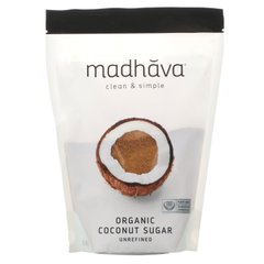 Натуральний кокосовий цукор, Madhava Natural Sweeteners, 1 фунт (454 г)