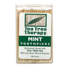 Зубочистки Tea Tree TherapyToothpicks, м'ятні, приблизно, Tea Tree Therapy, 100 штук