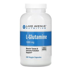 L-Глютамин, L-Glutamine, Lake Avenue Nutrition, 1000 мг, 240 вегетарианских капсул купить в Киеве и Украине