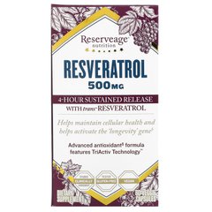 ReserveAge Nutrition, Ресвератрол, 500 мг, 60 вегетаріанських капсул