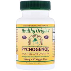 Пікногенол, Pycnogenol, Healthy Origins, 100 мг, 30 вегетаріанських капсул