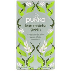 Зелений чай матча для стрункості, Pukka Herbs, 20 пакетиків трав'яного чаю, 1,05 унц (30 г)