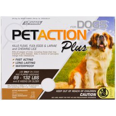 Для великих собак, For Xlarge Dogs, PetAction Plus, 3 дози по 0,51 мл