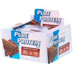 Батончики з високим вмістом білка, з шоколадним смаком, Pure Protein, 6 батончиків, 1,76 унцій (50 г) кожен
