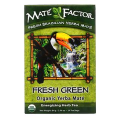 Органічний Yerba Mate, свіжий зелений чай, Mate Factor, 24 чайних пакетиків, 296 унції (84 г)