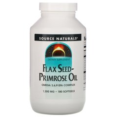 Олія льону і примули, Flax Seed Primrose Oil, Source Naturals, 1300 мг, 180 м'яких капсул
