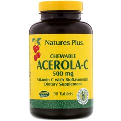 Вітамін C ацерола-C Nature's Plus (Vitamin C with Bioflavonoids) 500 мг 90 таблеток