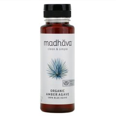 Органічний бурштиновий сироп з сирої блакитної агави, Madhava Natural Sweeteners, 11,75 унцій (333 г)