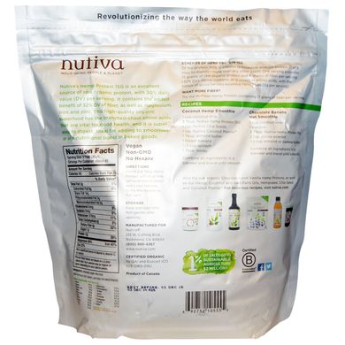 Конопляный протеин 15 г белка Nutiva (Hemp Protein) 1.36 кг купить в Киеве и Украине