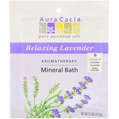 Розслаблююча піна для ванни лаванда Ароматерапевтичний Aura Cacia (Mineral Bath) 70.9 г