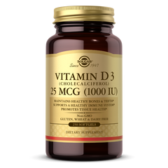 Натуральный витамин Д3 Solgar (Vitamin D3) 25 мкг 1000 МЕ 250 капсул купить в Киеве и Украине