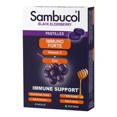 Самбукол пастилки для імунітету Чорна бузина + Вітамін С + Цинк від 6 років Sambucol (Immuno Forte) 20 шт