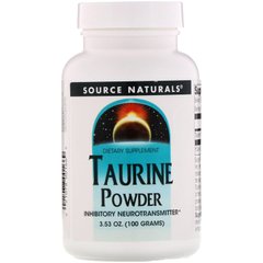 Порошок таурина, Taurine Powder, Source Naturals, 3.53 унций (100 г) купить в Киеве и Украине