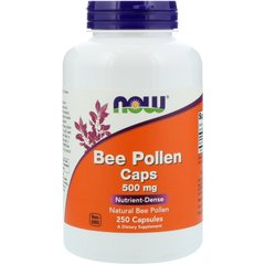 Бджолиний пилок Now Foods (Bee Pollen) 500 мг 250 капсул