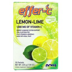 Електроліти смак лимона Now Foods (Effer-C) 30 пак. по 7.5 г
