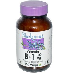 Вітамін B1 тіамін Bluebonnet Nutrition (Vitamin B1) 100 мг 100 капсул