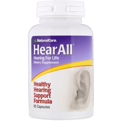 HearAll, добавка для здоровья слуха, NaturalCare, 60 капсул купить в Киеве и Украине