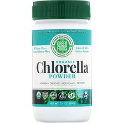 Органічний порошок хлорели Green Foods Corporation (Chlorella) 60 г