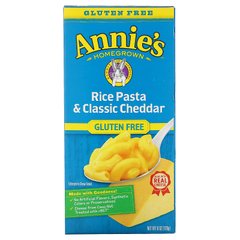 Без глютену, рисова паста і чедер, Gluten Free, Rice Pasta & Cheddar, Annie's Homegrown, 170 г
