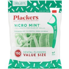 Зубочистки з ниткою економічна упаковка м'ята Plackers (Micro Mint Dental Flossers Value Size Mint) 150 шт