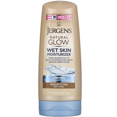 Зволожуючий засіб Natural Glow для нанесення на вологу шкіру, зміцнює, відтінок Medium to Tan, Jergens, 221 мл