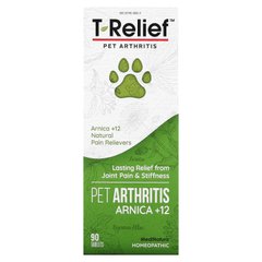MediNatura, T-Relief, арніка для домашніх тварин +12, 90 таблеток