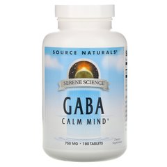 ГАМК, GABA Gamma Aminobutyric Acid, Source Naturals, 750 мг, 180 таблеток купить в Киеве и Украине