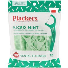 Зубочистки з ниткою, м'ята, Micro Mint, Plackers, 90 шт