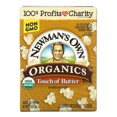 Newman's Own Organics, Органічний попкорн для мікрохвильових печей, легка олія, 3 пакетики по 2,8 унції (79 г) кожен