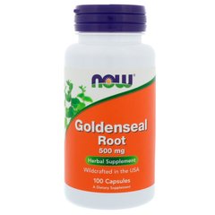 Корінь гідрастису канадського Now Foods (Goldenseal Root Herbal Supplement) 500 мг 100 капсул