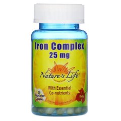 Вітамінно-мінеральний комплекс з залізом Nature's Life (Iron Complex) 25 мг 50 капсул