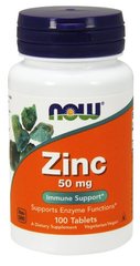Цинк Now Foods (Zinc) 50 мг 100 таблеток