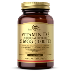 Вітамін Д3 Solgar (Vitamin D3) 25 мкг 1000 МО 100 капсул