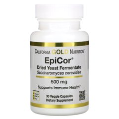 Епікор сухий дріжджовий ферментат California Gold Nutrition (EpiCor Dried Yeast Fermentate) 500 мг 30 вегетаріанських капсул