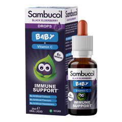 Самбукол краплі для імунітету Чорна бузина + Вітамін С для дітей від 6 місяців Sambucol (Baby Drops) 20 мл