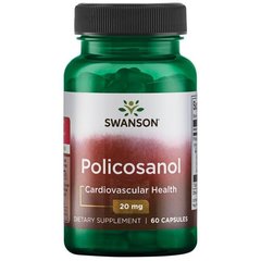 Полікозанолом, Policosanol, Swanson, 20 мг, 60 капсул