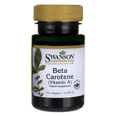 Бета-кератин (Вітамін А), Beta-Carotene (Vitamin A), Swanson, 10000 МЕ, 100 капсул