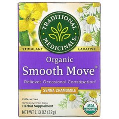 Organic Smooth Move, ромашка, без кофеїну, Traditional Medicinals, 16 чайних пакетиків, 32 г (1,16 унцій)