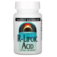 R-ліпоєва кислота Source Naturals (R-lipoic acid) 100 мг 60 таблеток
