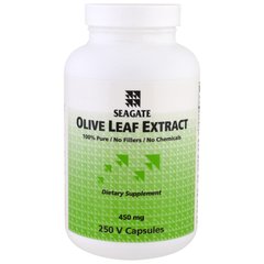 Екстракт листя оливи, Seagate, 450 мг, 250 рослинних капсул