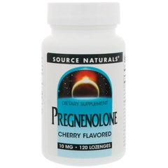 Прегненолон Source Naturals (Pregnenolone) 10 мг 120 льодяників зі смаком вишні