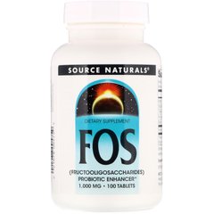 Фруктоолігосахариди), FOS, Source Naturals, 100 таблеток