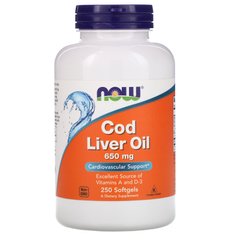 Риб'ячий жир із печінки тріски Now Foods (Cod Liver Oil) 650 мг 250 капсул